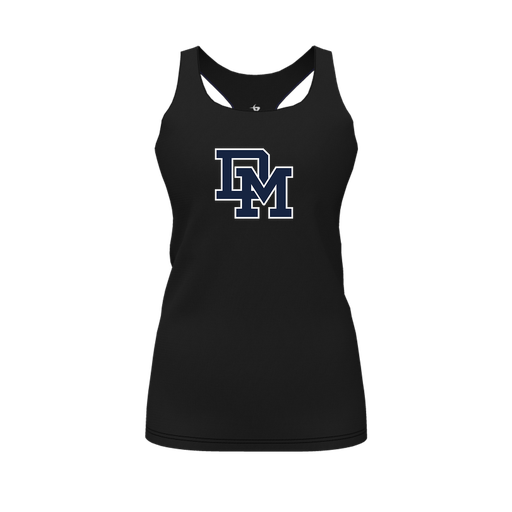 [CUS-DFW-RCBK-PER-BLK-FYS-LOGO2] Racerback Tank Top (Female Youth S, Black, Logo 2)