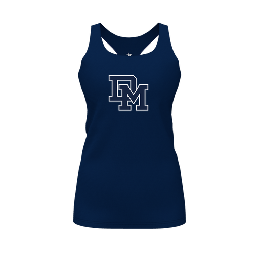 [CUS-DFW-RCBK-PER-NVY-FYS-LOGO2] Racerback Tank Top (Female Youth S, Navy, Logo 2)