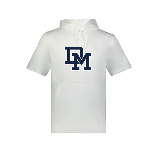 [6871.005.S-LOGO2] Men's Dri Fit Short Sleeve Hoodie (Adult S, White, Logo 2)