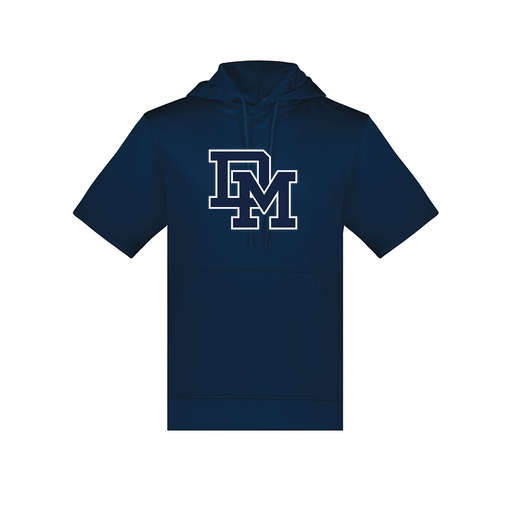 [6871.065.S-LOGO2] Men's Dri Fit Short Sleeve Hoodie (Adult S, Navy, Logo 2)