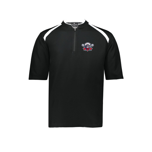 [229681-YS-BLK-LOGO1] Youth Dugout Short Sleeve Pullover (Youth S, Black, Logo 1)