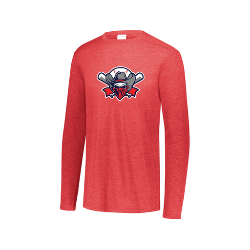 [FTLCUBRD-AXS-LOGO1] Decker Men's Tri-Blend T-Shirt - Long Sleeve (Adult XS, Red, Logo 1)