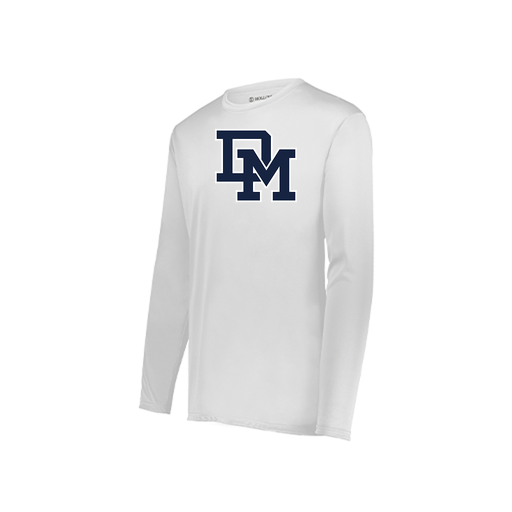 [222823.005.S-LOGO2] Youth LS Smooth Sport Shirt (Youth S, White, Logo 2)