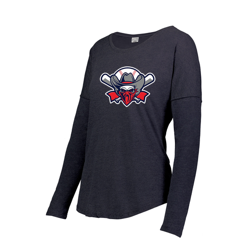 [FTLCUBNV-FAXS-LOGO1] Decker Women's Tri-Blend T-Shirt - Long Sleeve (Female Adult XS, Navy, Logo 1)