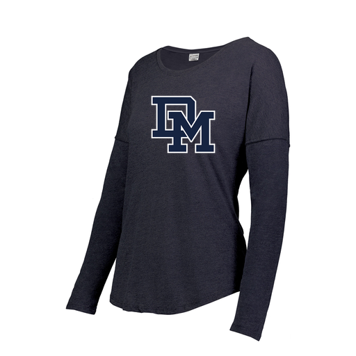 [FTLCUBNV-FAXS-LOGO2] Decker Women's Tri-Blend T-Shirt - Long Sleeve (Female Adult XS, Navy, Logo 2)